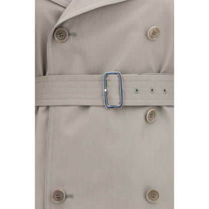 Gray Cotton Trench Coat