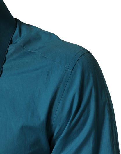 Blue SARTORIA Long Sleeve Cotton Dress Shirt