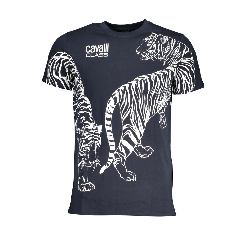 Blue Cotton Men T-Shirt
