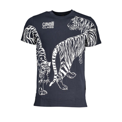 Blue Cotton Men T-Shirt