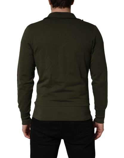 MilitaryGreen HalfZip Sweatshirt Sweater