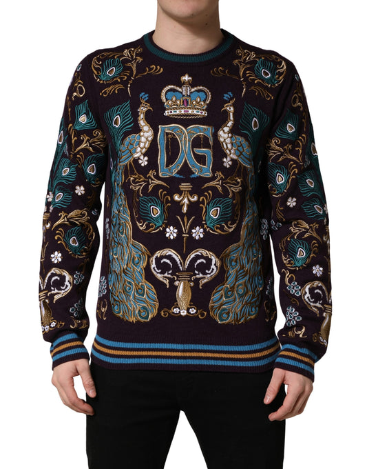Bordeaux Cashmere Crown Embroidered Sweater