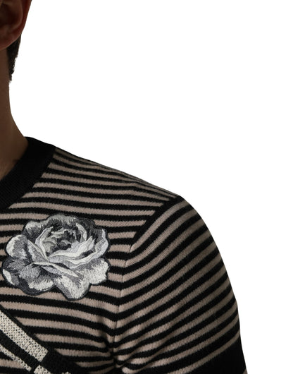 Multicolor Cashmere Striped CrewNeck Sweater