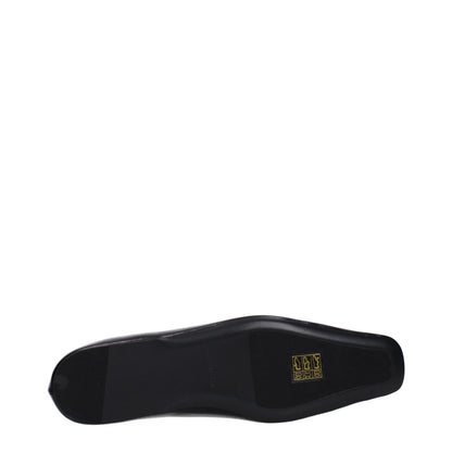 Black Leather Ballet Flats
