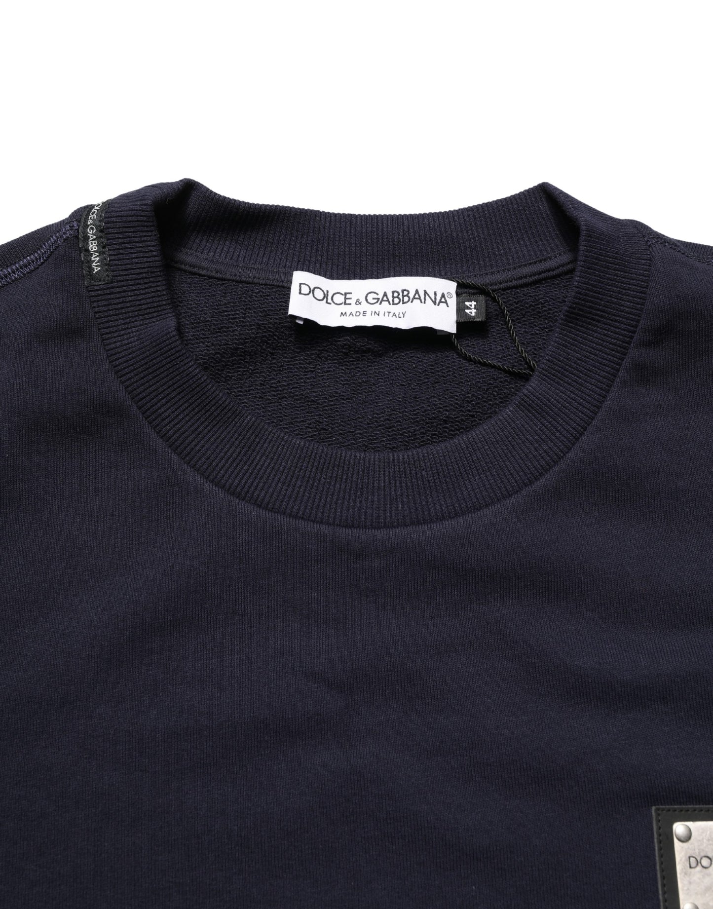 Black Logo Plaque Jersey Sweatshirt Cotton Sweater