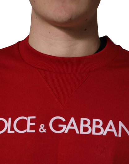 Red Cotton DG Logo Jersey Sweatshirt Sweater