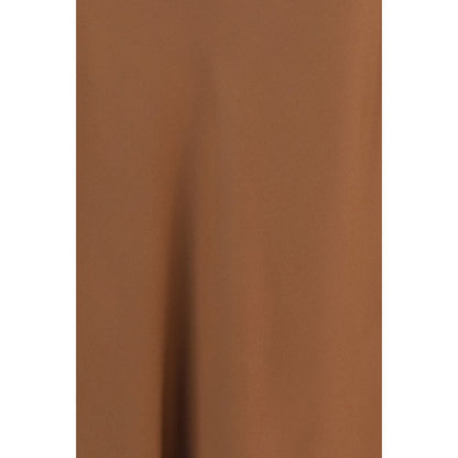 Brown Acetate Midi Skirt