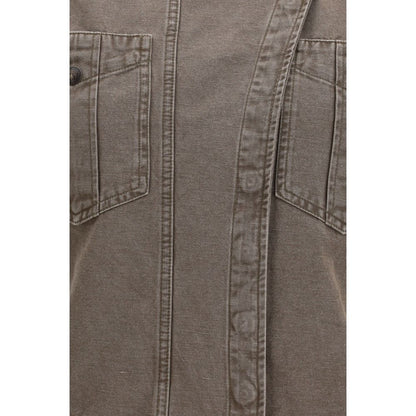 Brown Cotton Casual Dress
