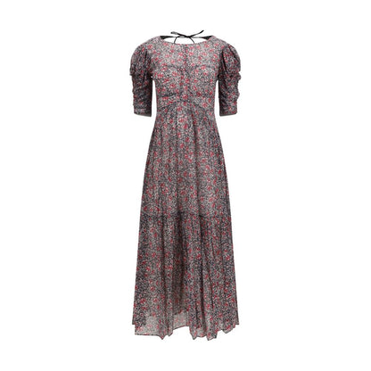 Purple Cotton Casual Dress