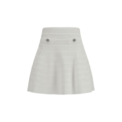 White Viscose Mini Skirt