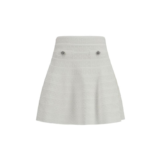 White Viscose Mini Skirt