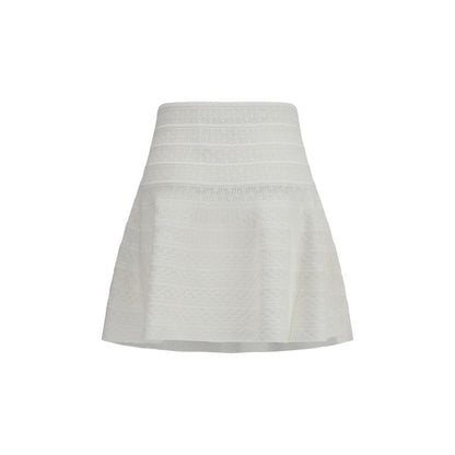 White Viscose Mini Skirt