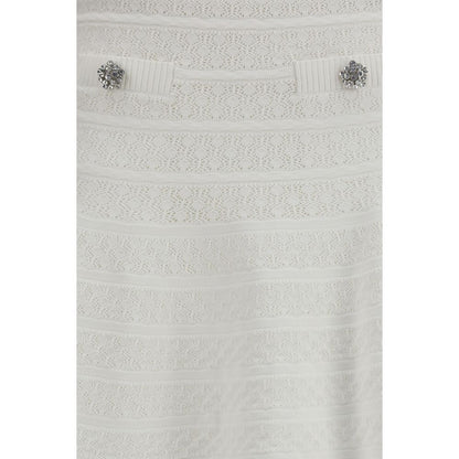 White Viscose Mini Skirt
