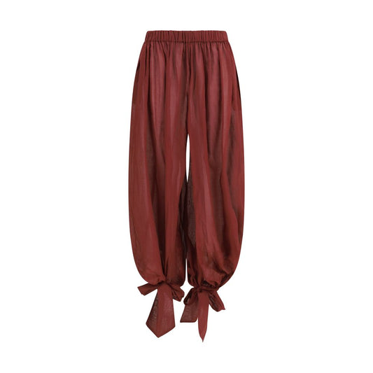 Bordeaux Cotton Casual Pants