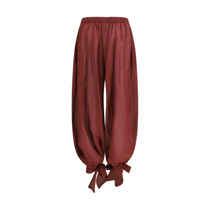 Bordeaux Cotton Casual Pants