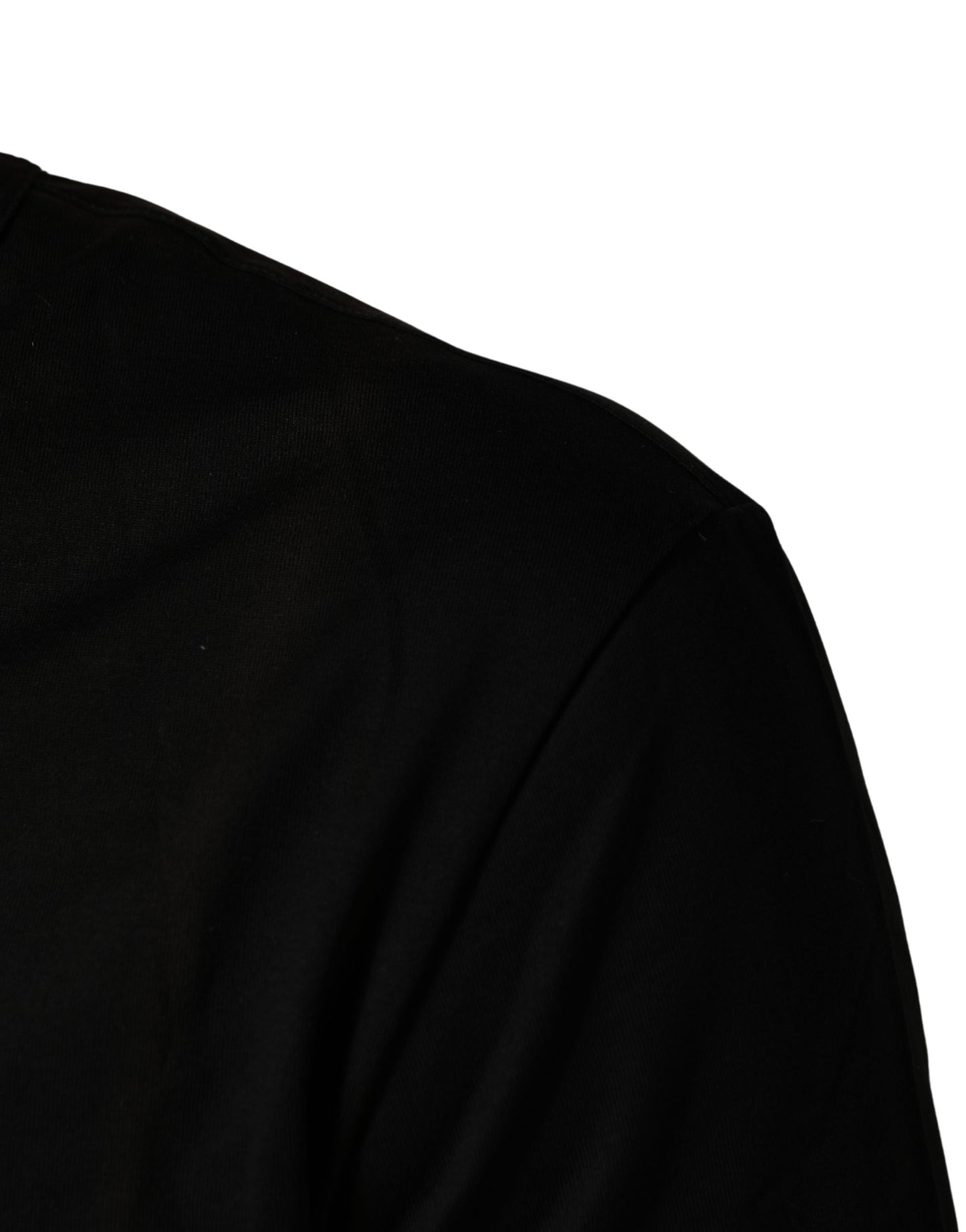 Black Cotton V-Neck Men Short Sleeves T-shirt