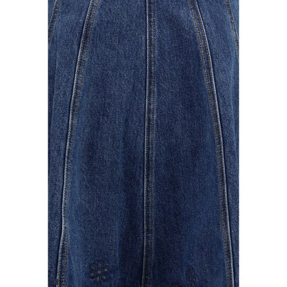 Blue Cotton Casual Dress