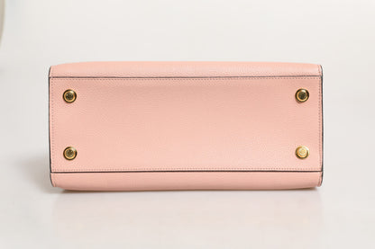 Pink and Black Leather City Steamer Leather Handbag