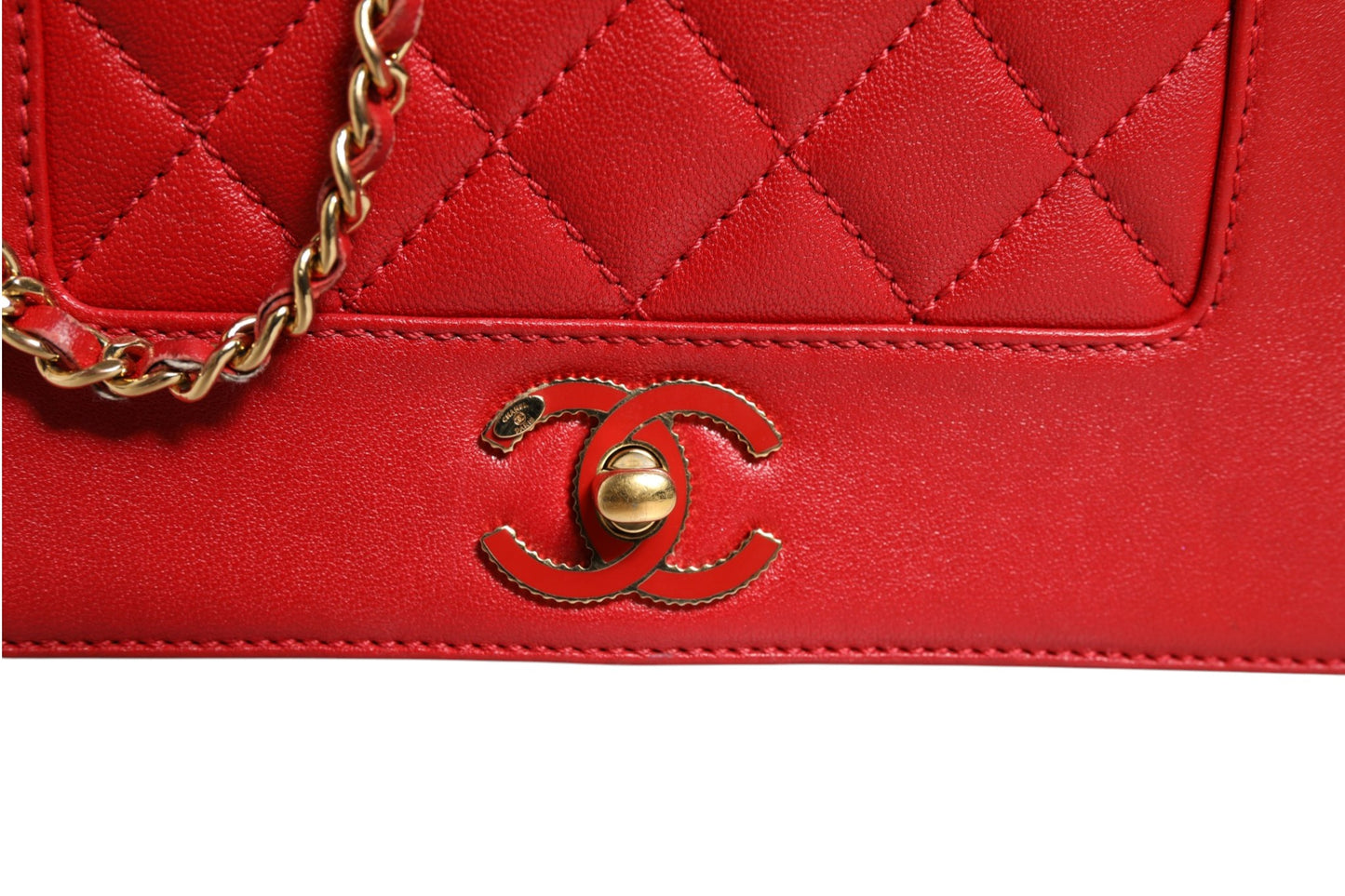 Burgundy Sheepskin Quilted Leather Mademoiselle Flap Bag