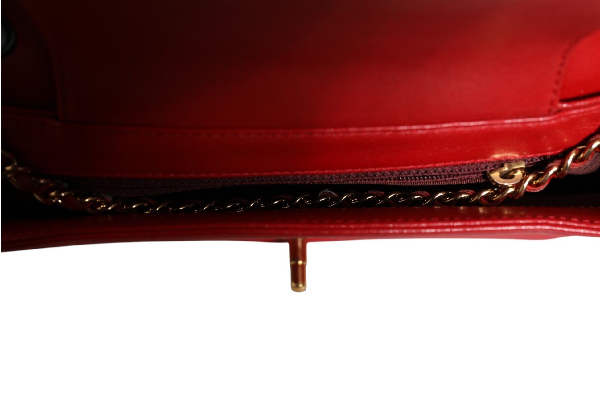 Burgundy Sheepskin Quilted Leather Mademoiselle Flap Bag