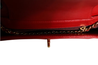 Burgundy Sheepskin Quilted Leather Mademoiselle Flap Bag