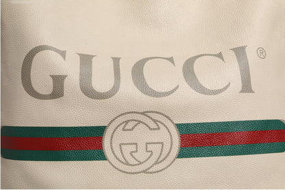 White Web Sherry Logo Print Tote Bag