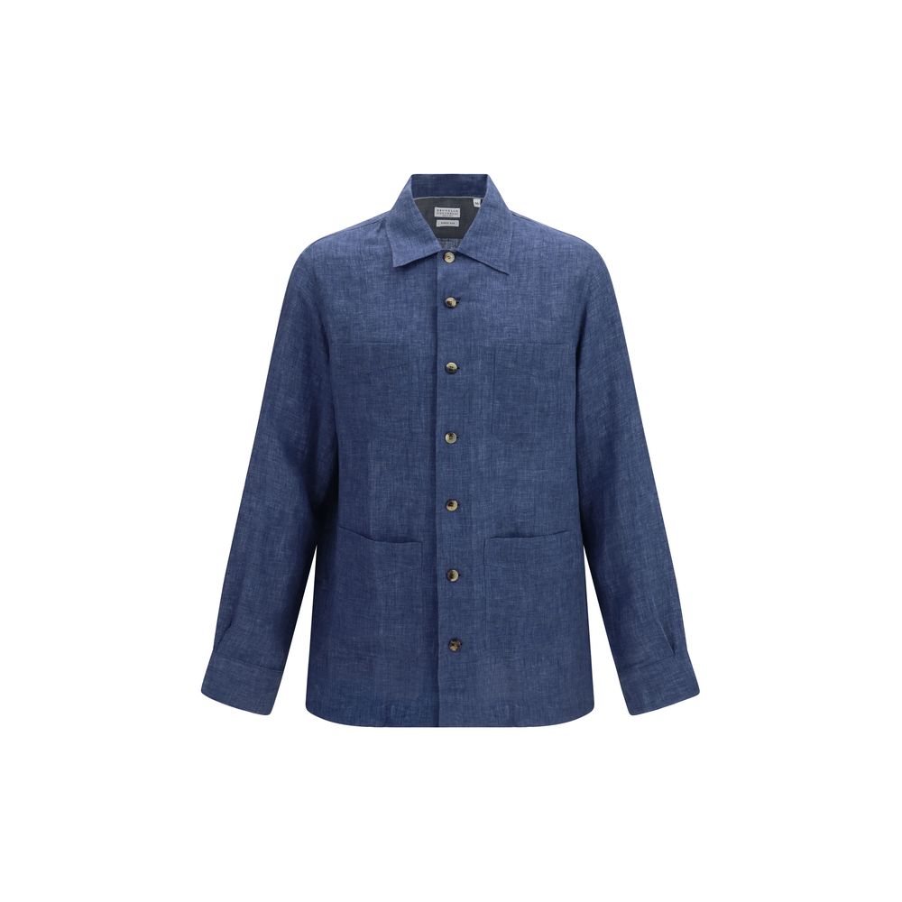 Blue Linen Blouse