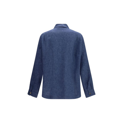 Blue Linen Blouse