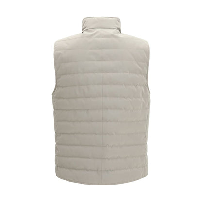 Gray Polyester Sleveless Jacket