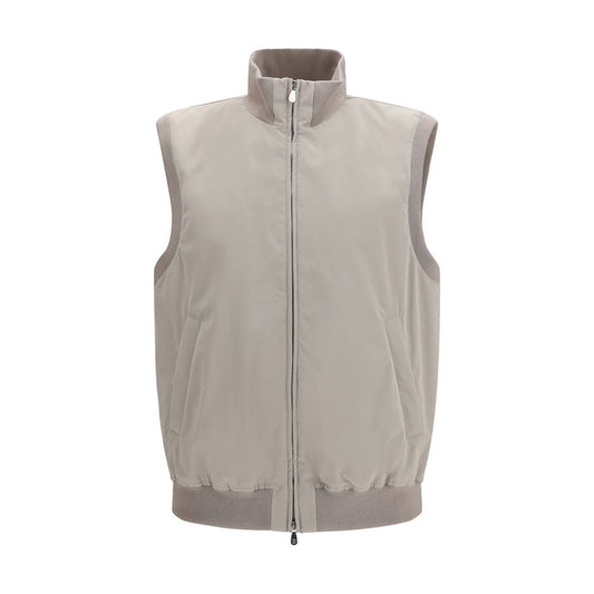 Gray Polyester Sleveless Jacket