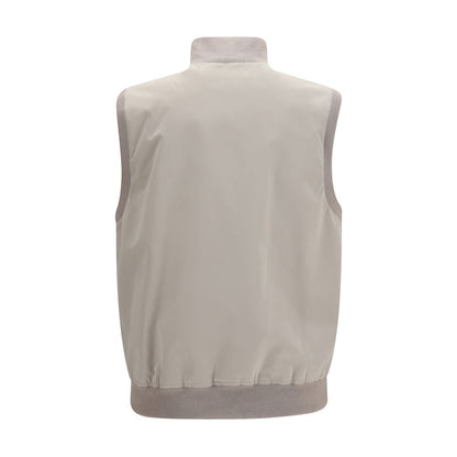 Gray Polyester Sleveless Jacket