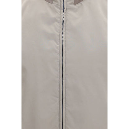 Gray Polyester Sleveless Jacket