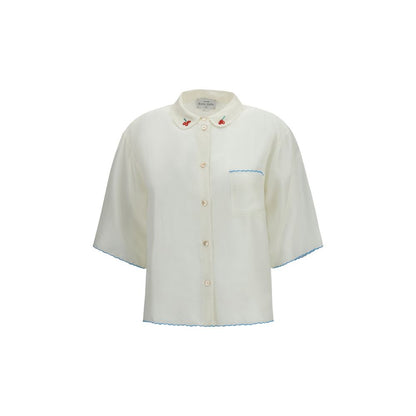 White Silk Pattern Shirt