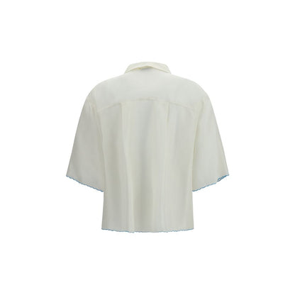 White Silk Pattern Shirt