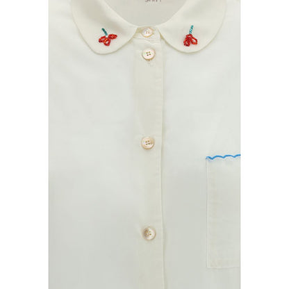 White Silk Pattern Shirt