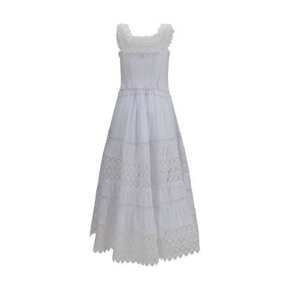 White Cotton Casual Dress
