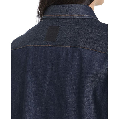 Blue Cotton Casual Dress