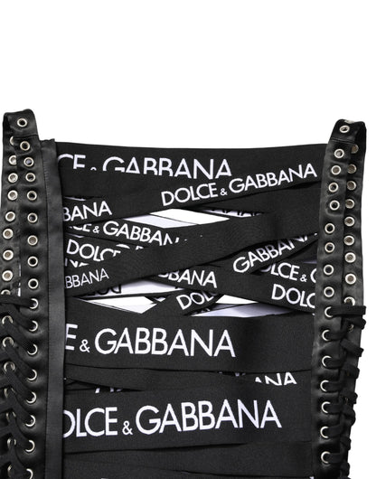 Black Logo Tape Cutout Bodycon Sheath Dress
