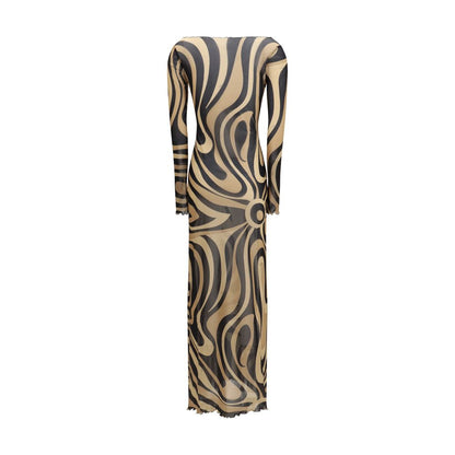 Beige Polyamide Long Dress