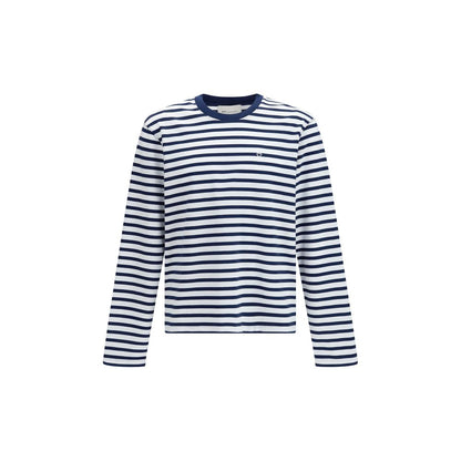 Blue Cotton Long Sleeve T-Shirt