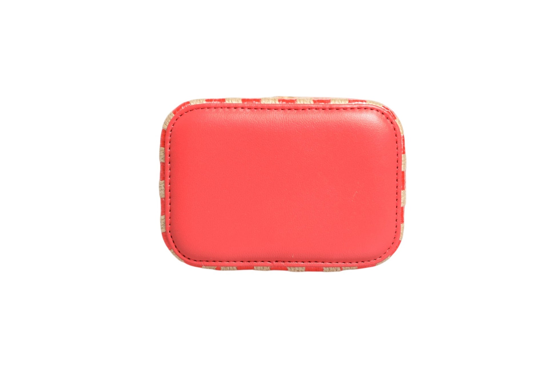 Raffia Jute Striped Mini Vanity Case