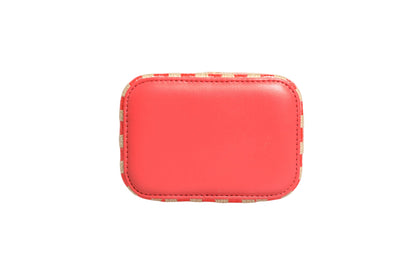 Raffia Jute Striped Mini Vanity Case