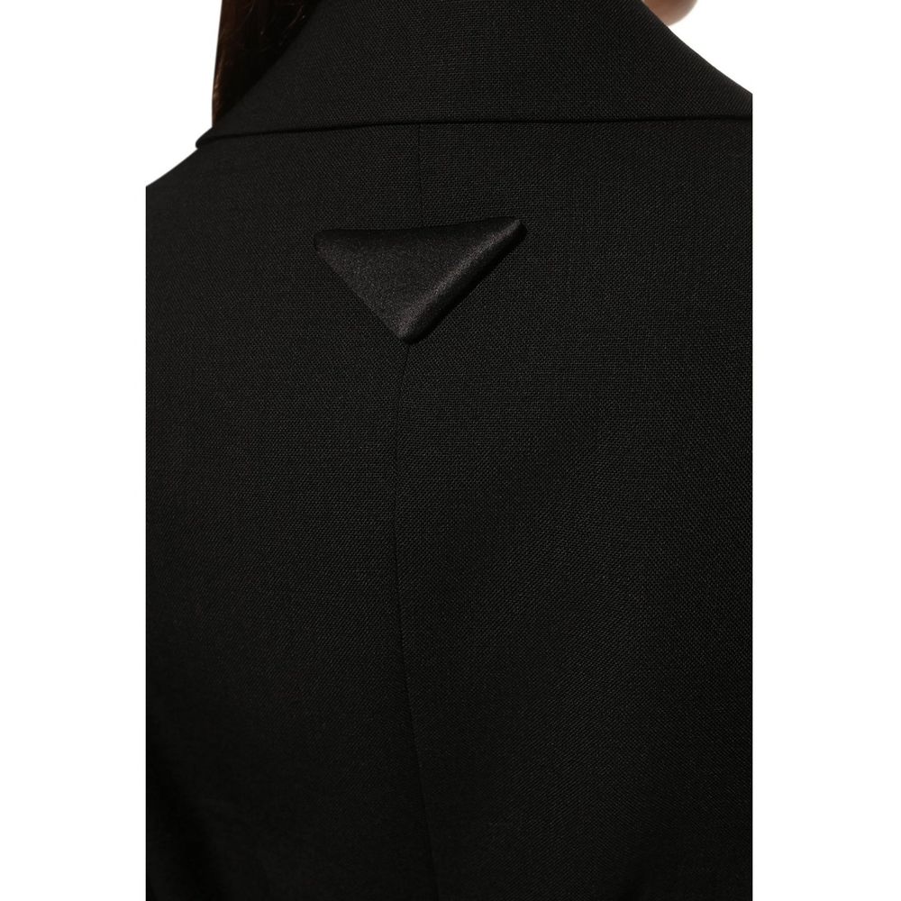 Black Fleece Wool Coat