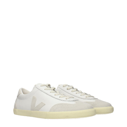White Leather Low Top Sneakers