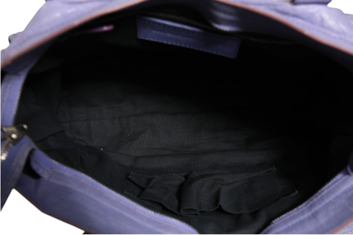 Purple Leather City Bag With Hardware