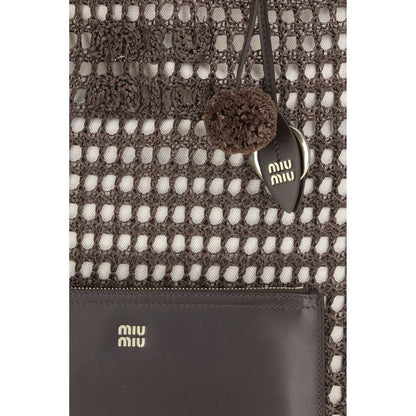 Brown Viscose Shoulder Bag