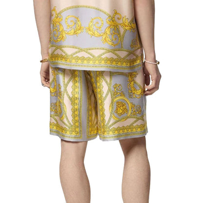 Gray Silk Bermuda Shorts