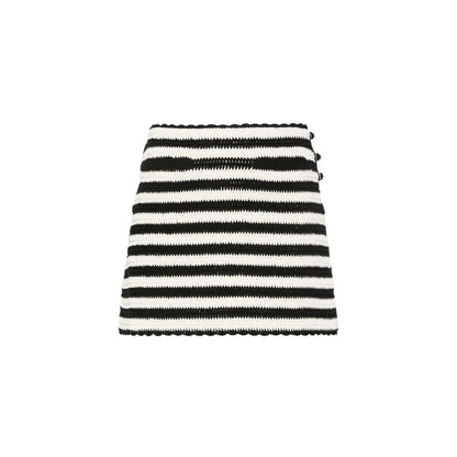 Black Cotton Mini Skirt