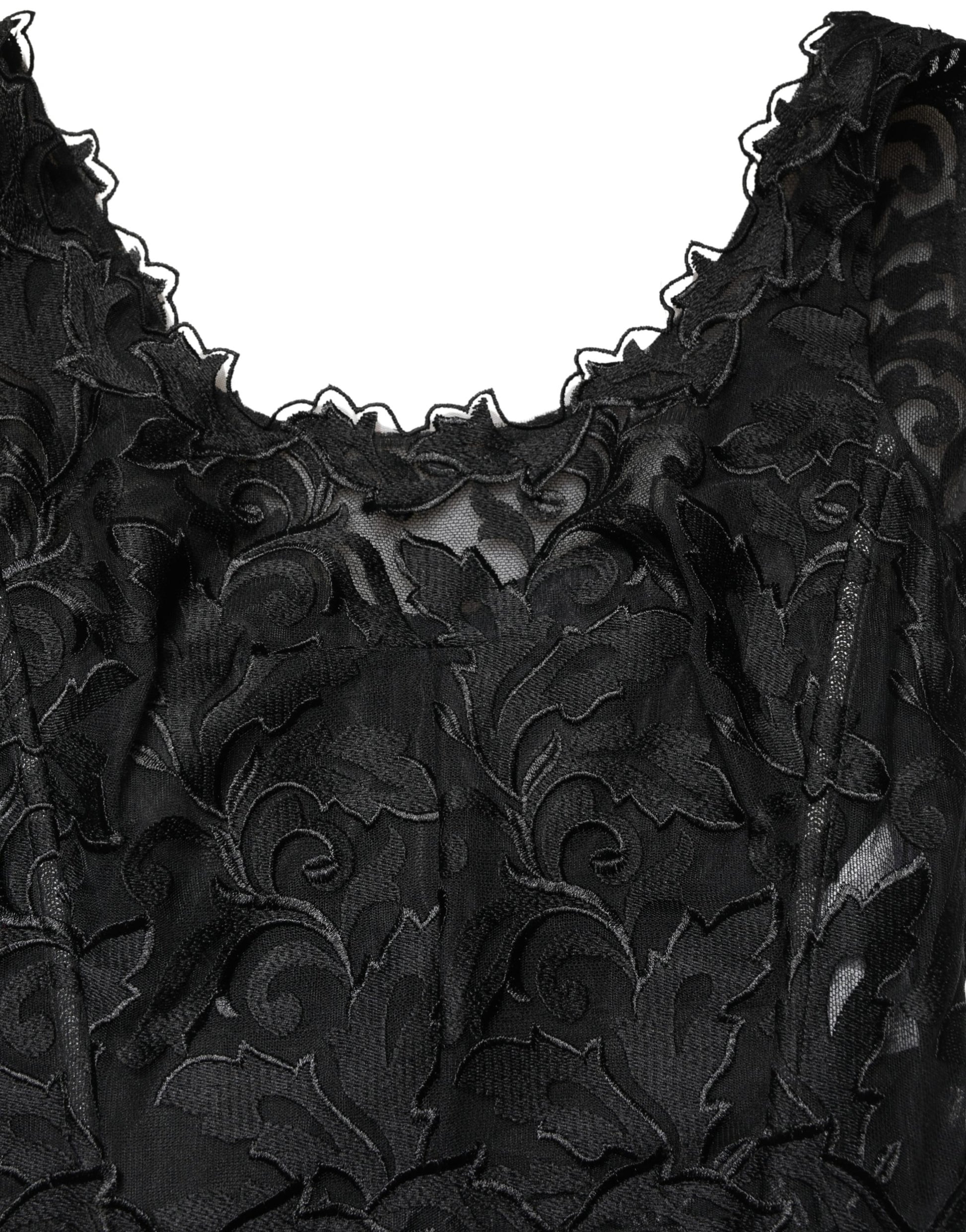 Black Lace Full Length Evening Gown Dress