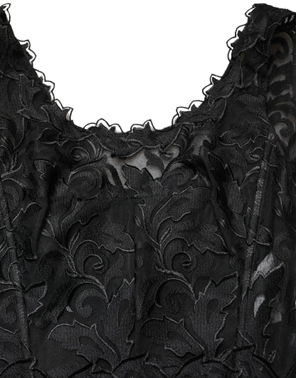 Black Lace Full Length Evening Gown Dress